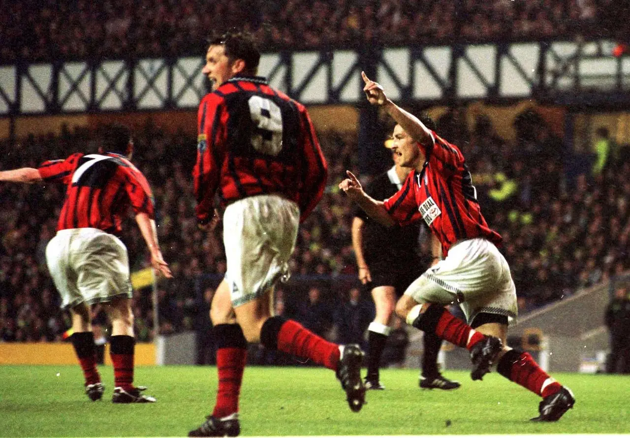 Paul McGrillen (right) celebrates his goal against Celtic