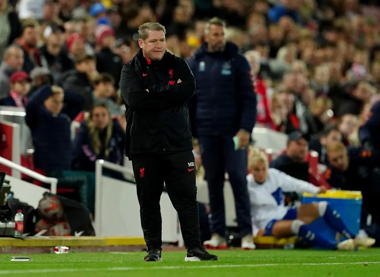 Liverpool boss Matt Beard during his side's 3-0 loss to Everton at Anfield (Martin Rickett/PA)