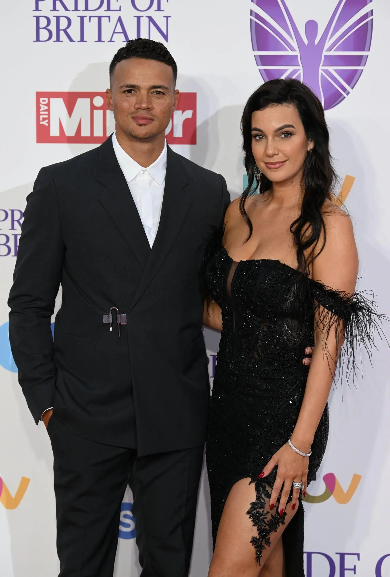 Jermaine Jenas, left, with his wife Ellie Penfold