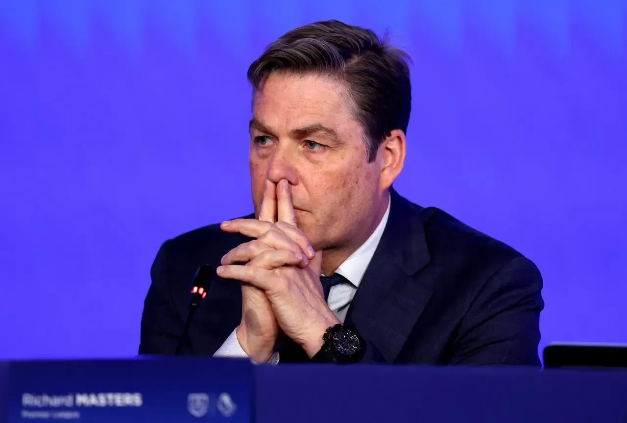 Richard Masters, CEO of the Premier League, during the 48th European Leagues General Assembly press conference at Nobu Hotel Portman Square, London