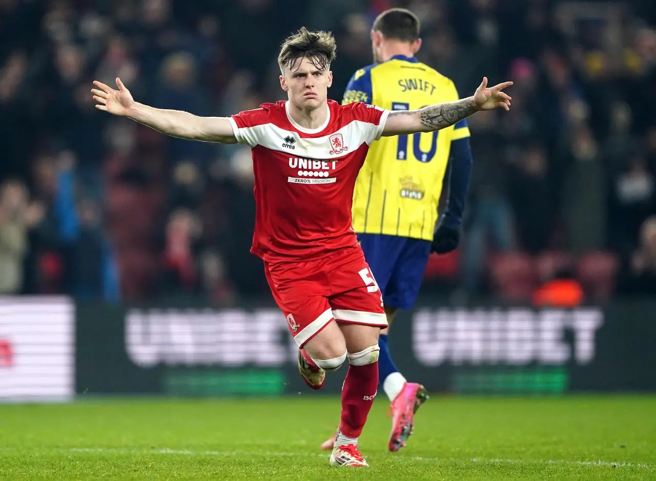 Ben Doak celebrates scoring for Middlesbrough