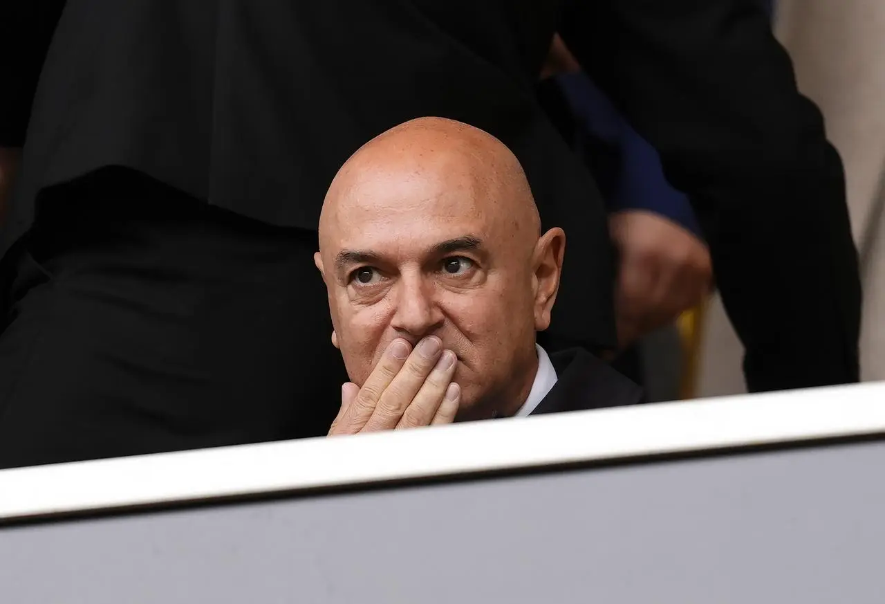 Daniel Levy pictured in the stands at a Tottenham match away to Wolves