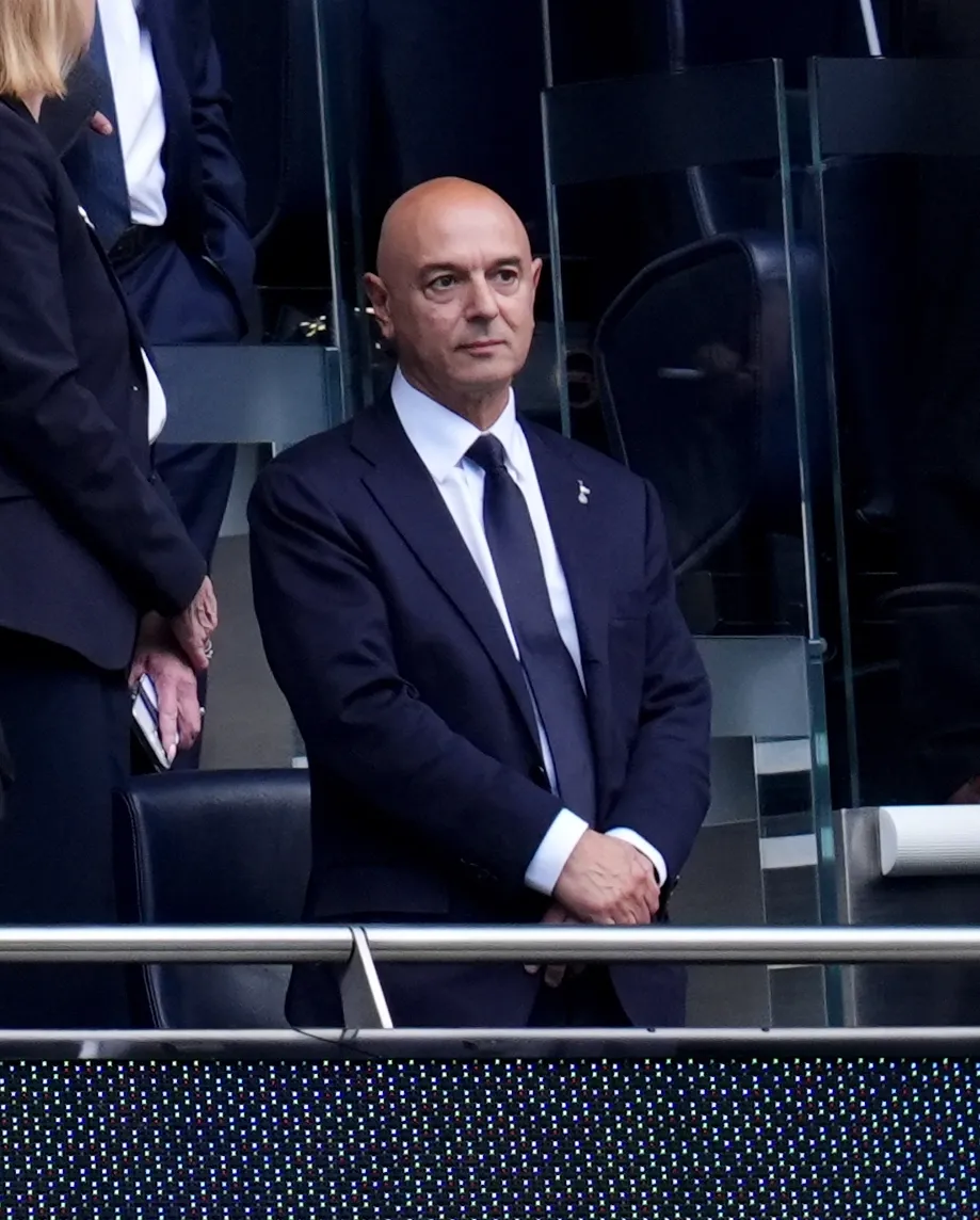 Daniel Levy pictured in the stands at Tottenham's match against Brighton in May 2025