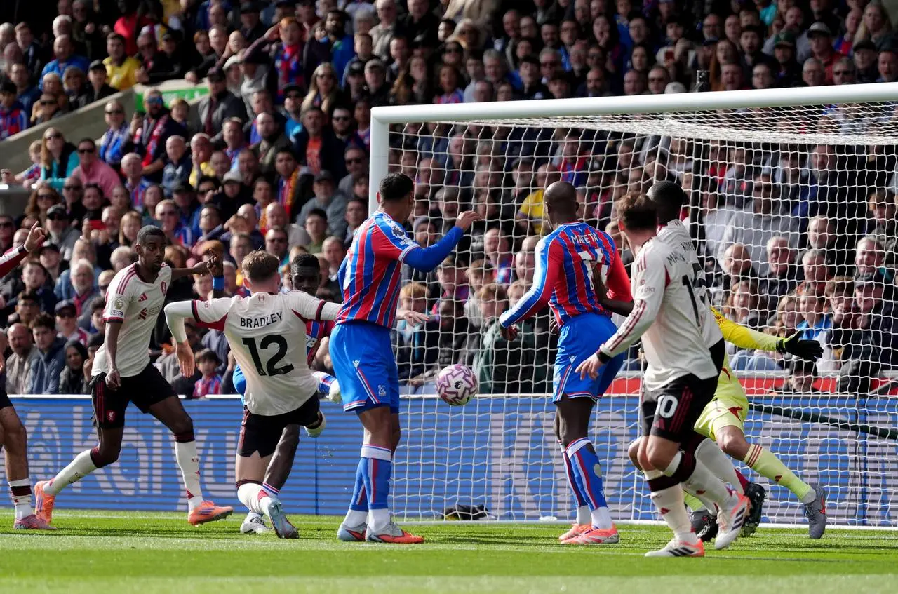 Ismaila Sarr scores the opening goal against Liverpool