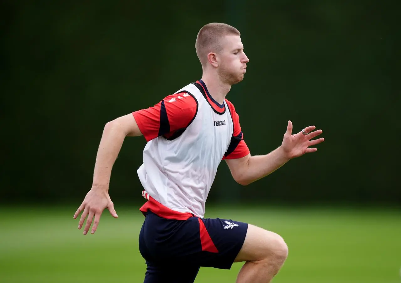 Crystal Palace’s Adam Wharton during a training session