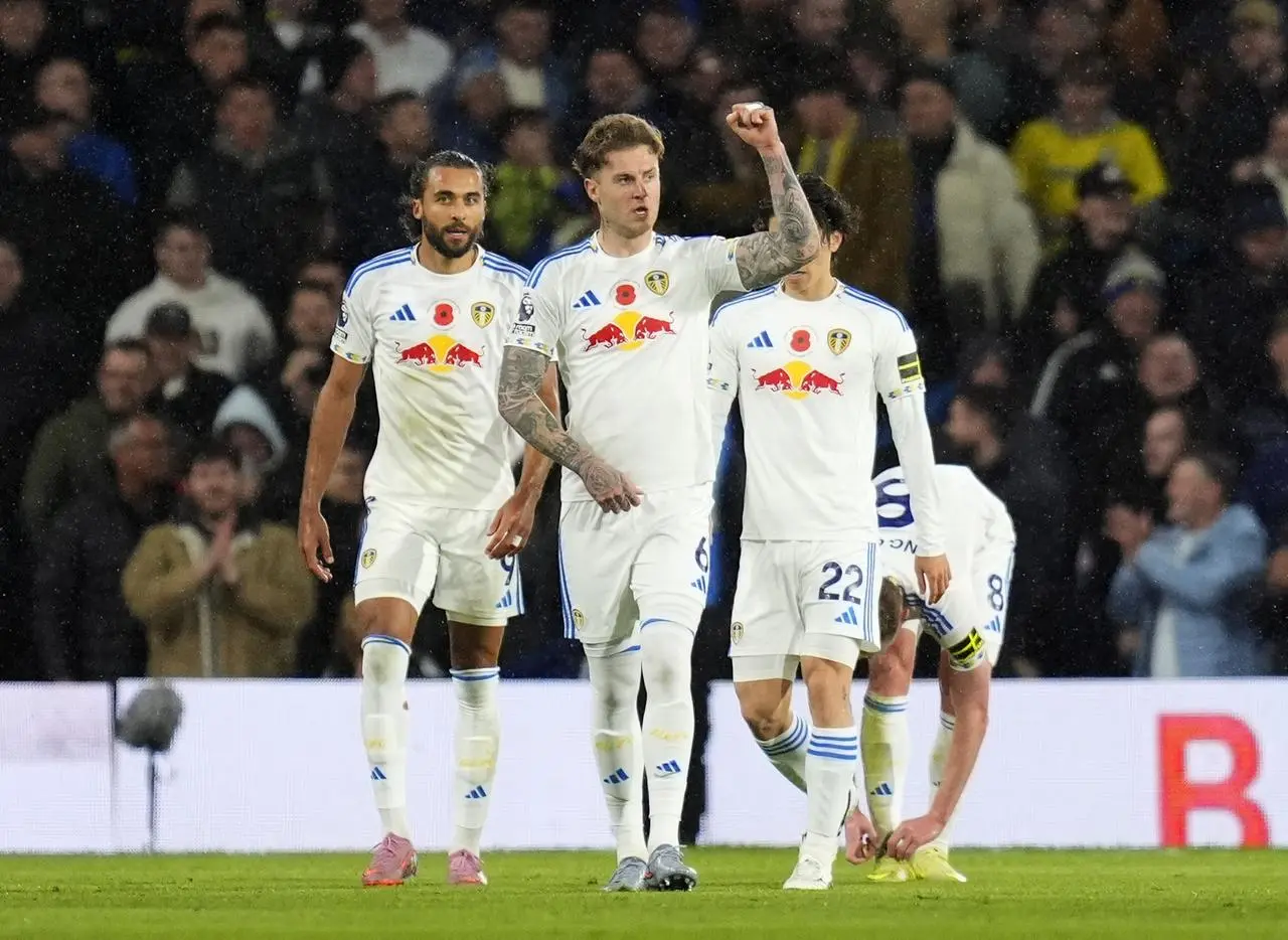 Leeds United’s Joe Rodon celebrates