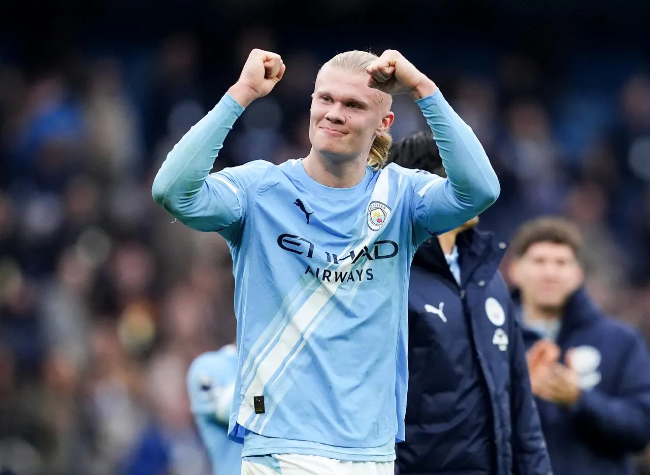 Manchester City’s Erling Haaland following the 2-0 Premier League win over Everton