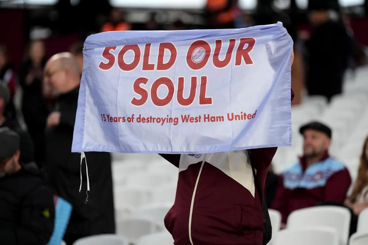 West Ham fan during a sit-in protest