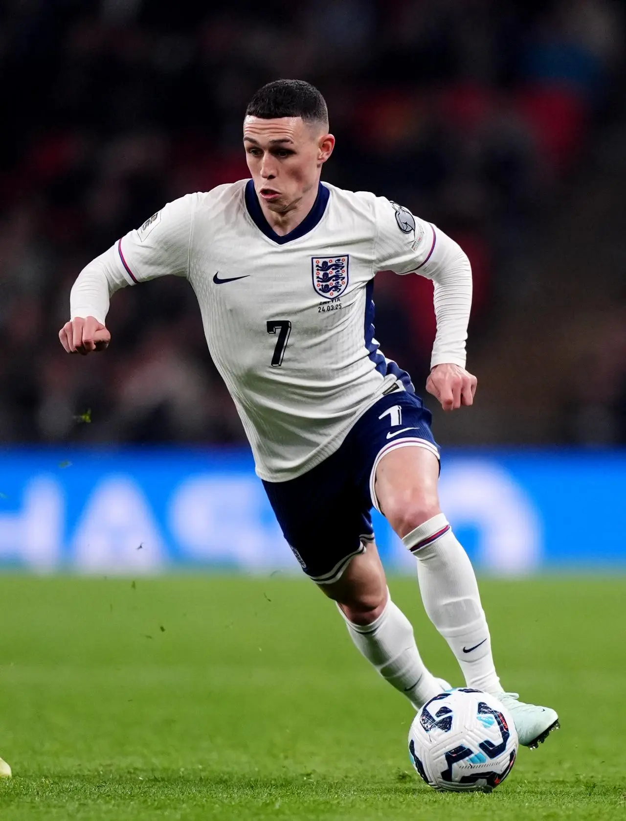 Phil Foden on the ball for England
