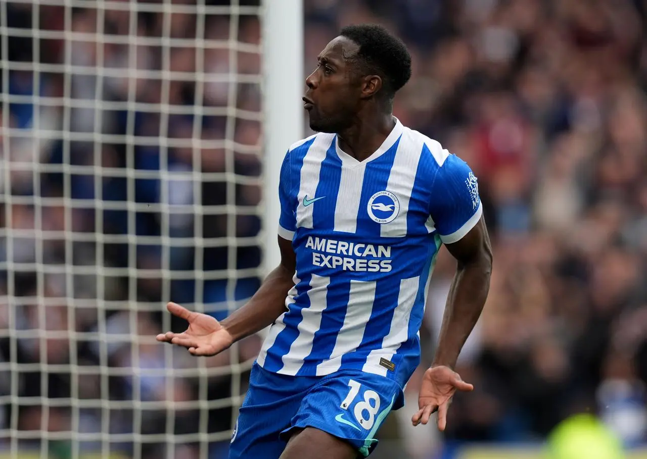 Danny Welbeck celebrates scoring for Brighton