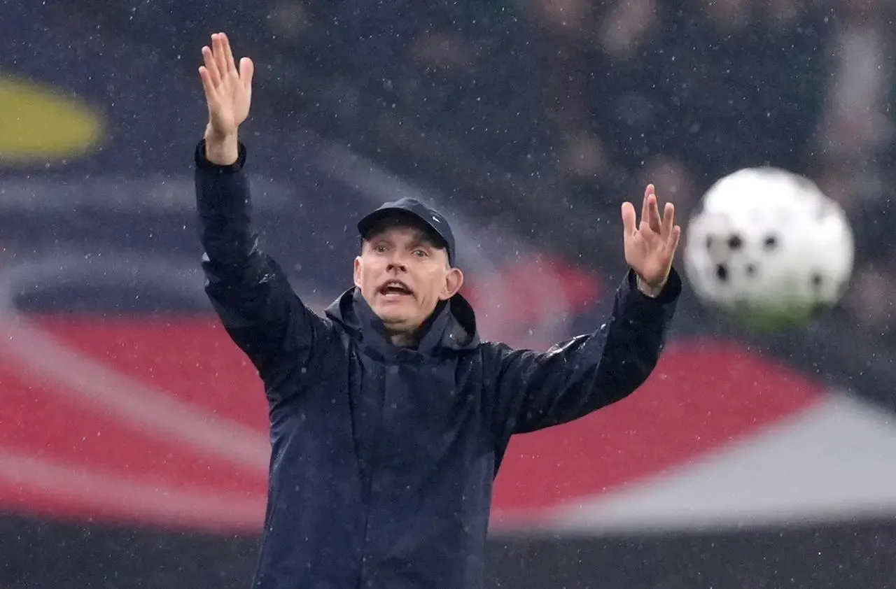 England manager Thomas Tuchel on the touchline at Wembley