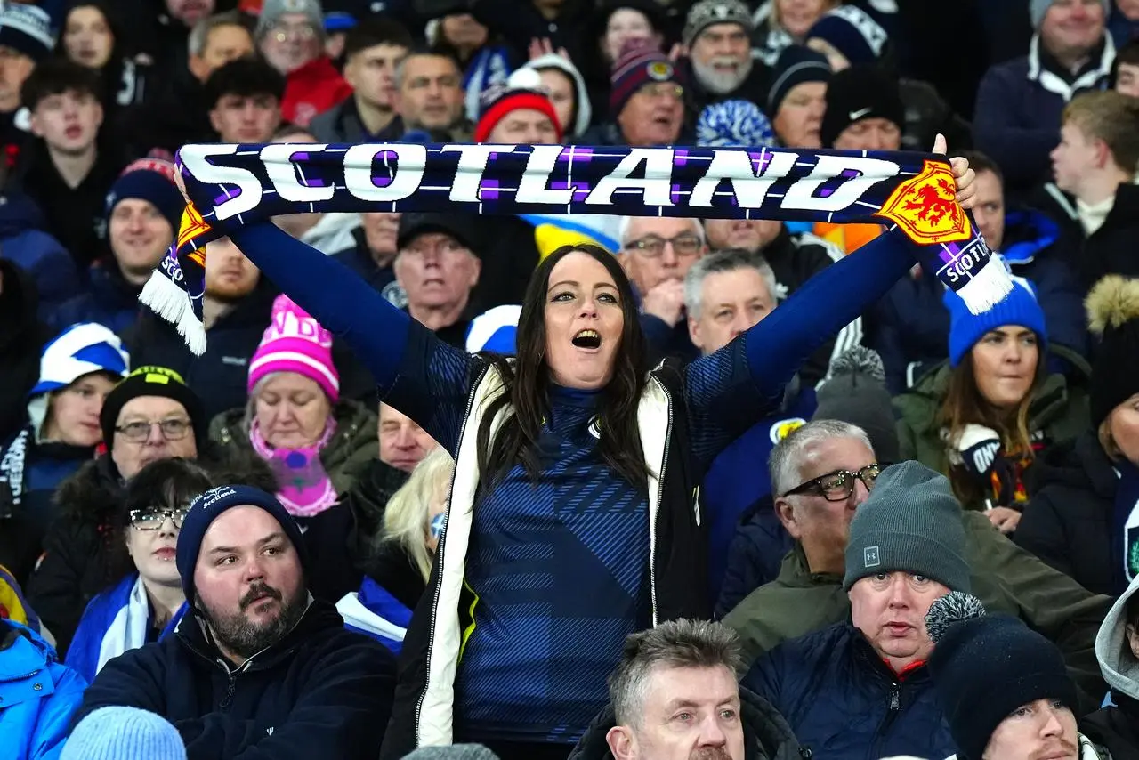 Scotland fans pictured during the World Cup qualifier against Denmark