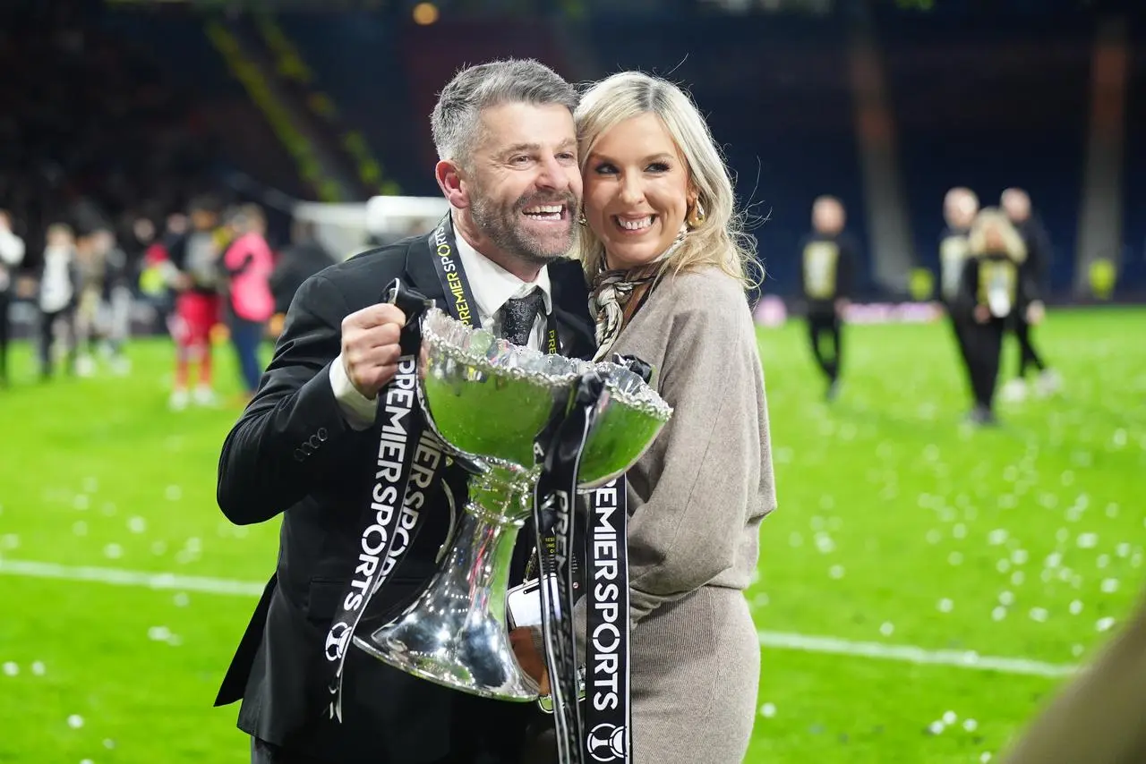 St Mirren manager Stephen Robinson with his wife
