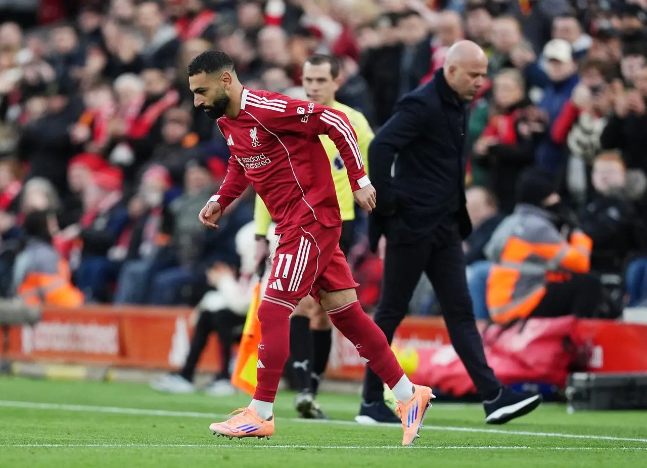 Mohamed Salah comes on as a substitute for Liverpool