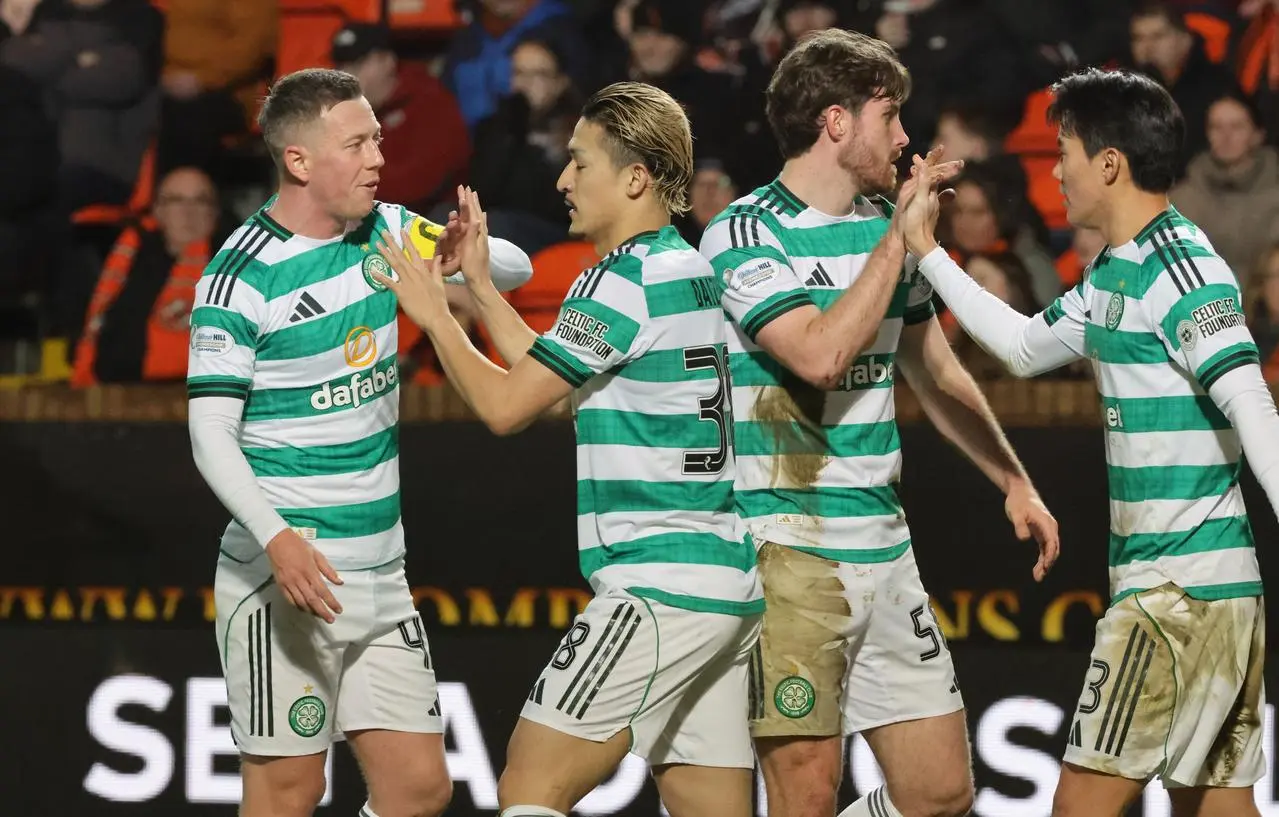 Daizen Maeda celebrates