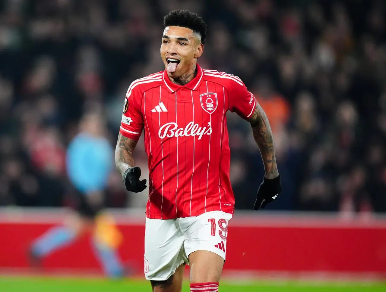 Nottingham Forest’s Igor Jesus celebrates scoring in the Europa League against Ferencvaros