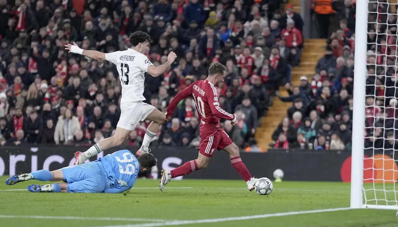 Liverpool’s Alexis Mac Allister scores