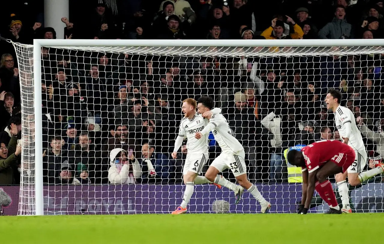 Fulham’s Harrison Reed celebrates his late equaliser