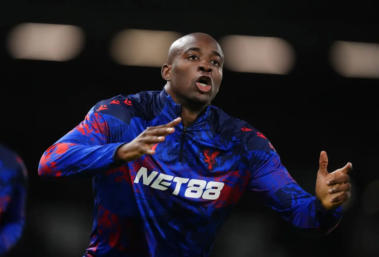 Crystal Palace’s Jean-Philippe Mateta during the warm up before a game