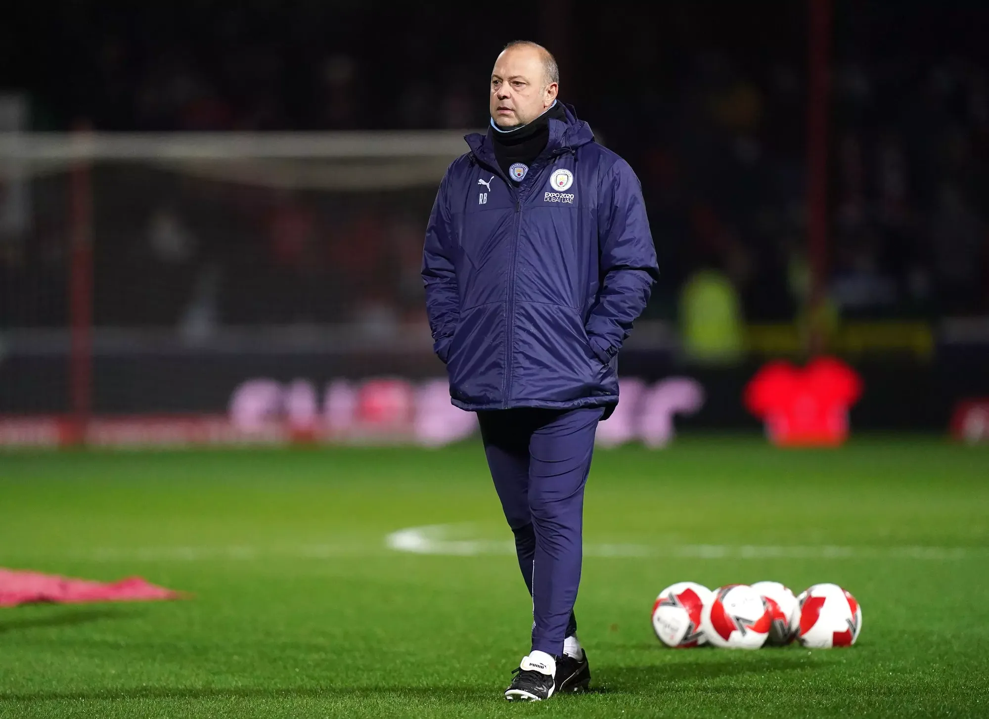 Man City assistant manager Rodolfo Borrell on the training ground