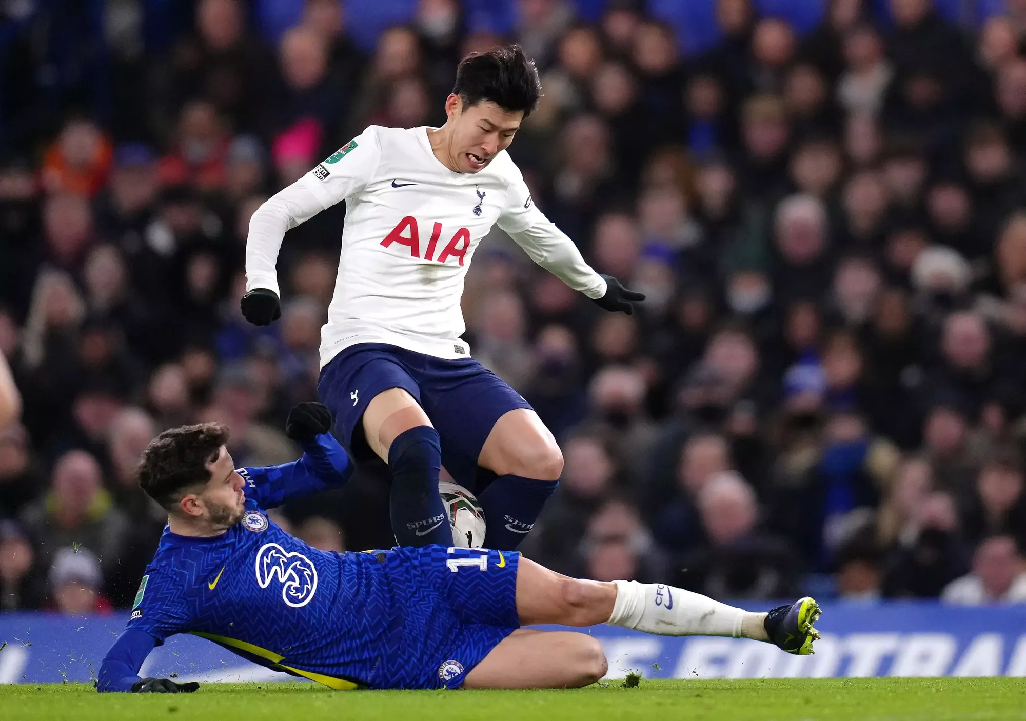 Son picked up a muscle injury on the 2-0 loss at Chelsea