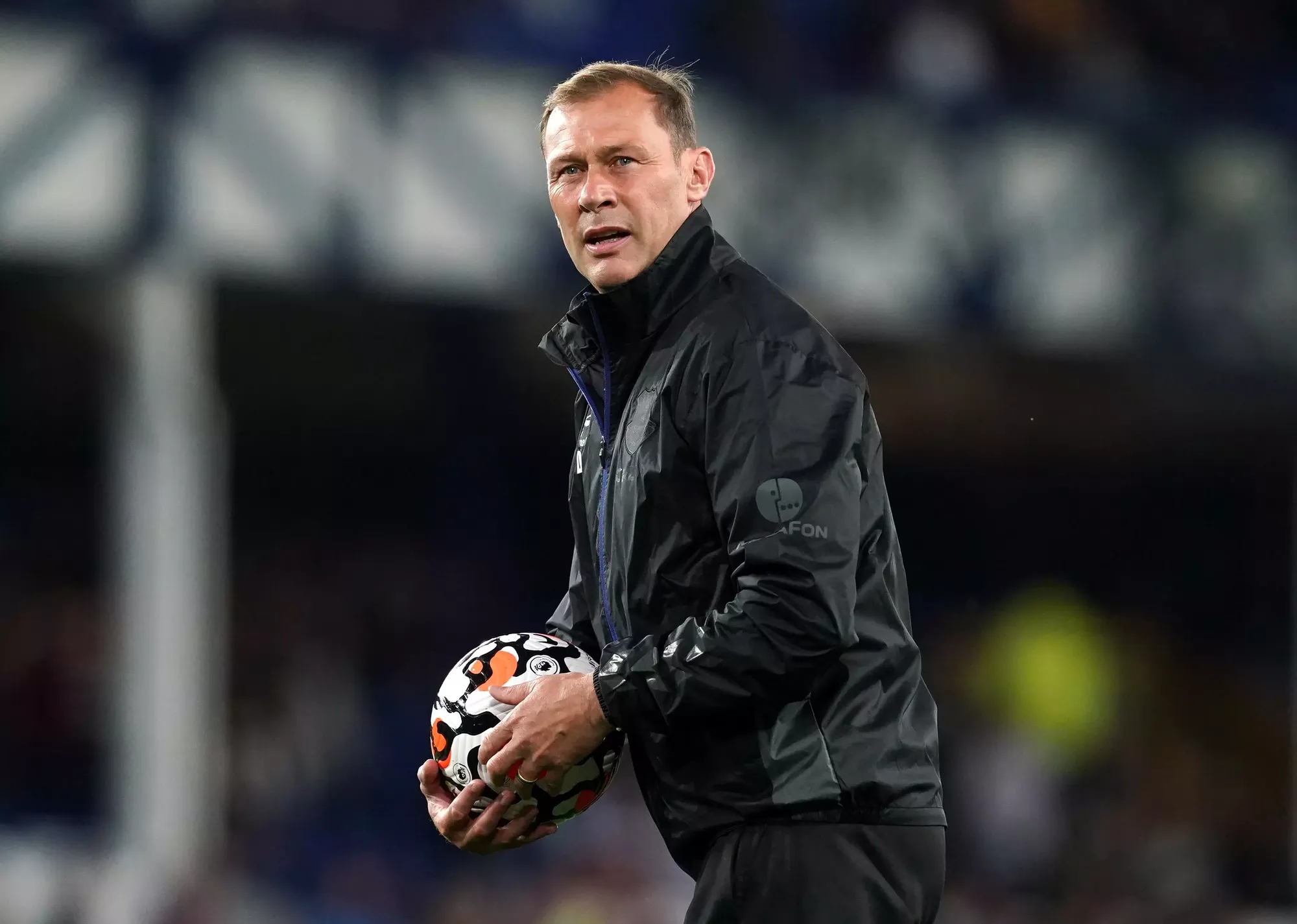 Caretaker manager Duncan Ferguson took Everton training yesterday