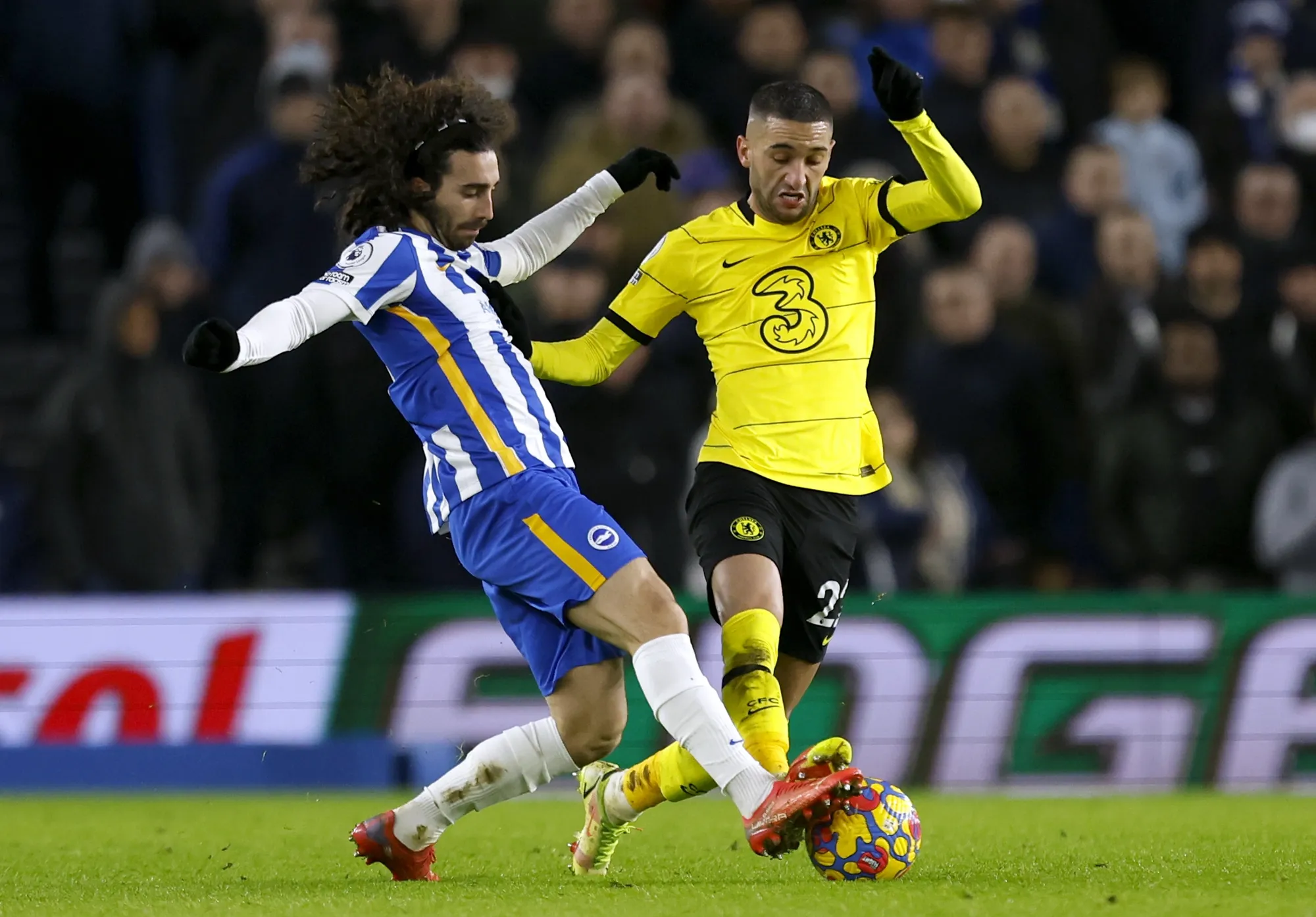 Chelsea winger Hakim Ziyech in action against Brighton