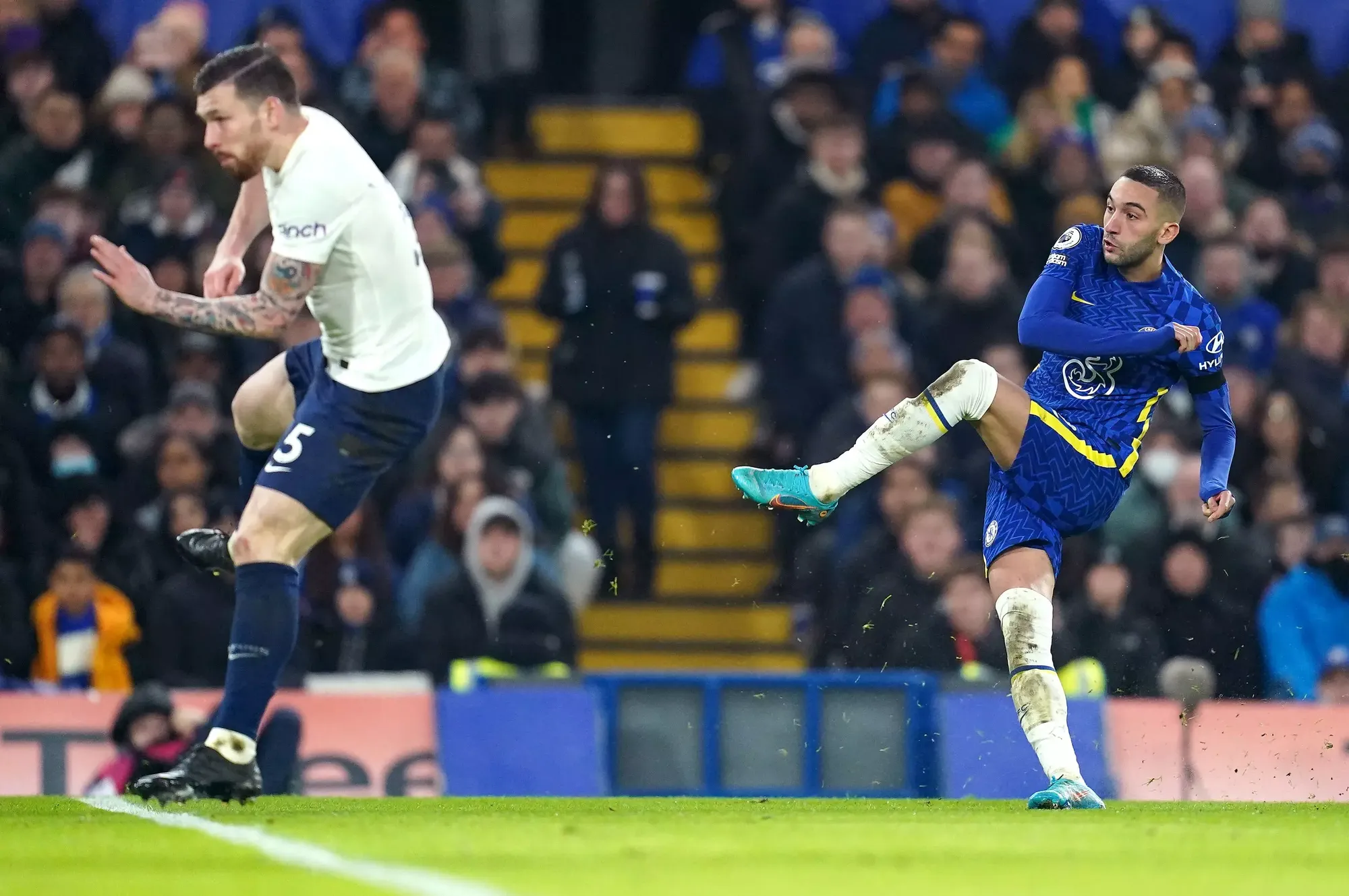 Chelsea winger Hakim Ziyech let's fly with a stunning strike to open the scoring