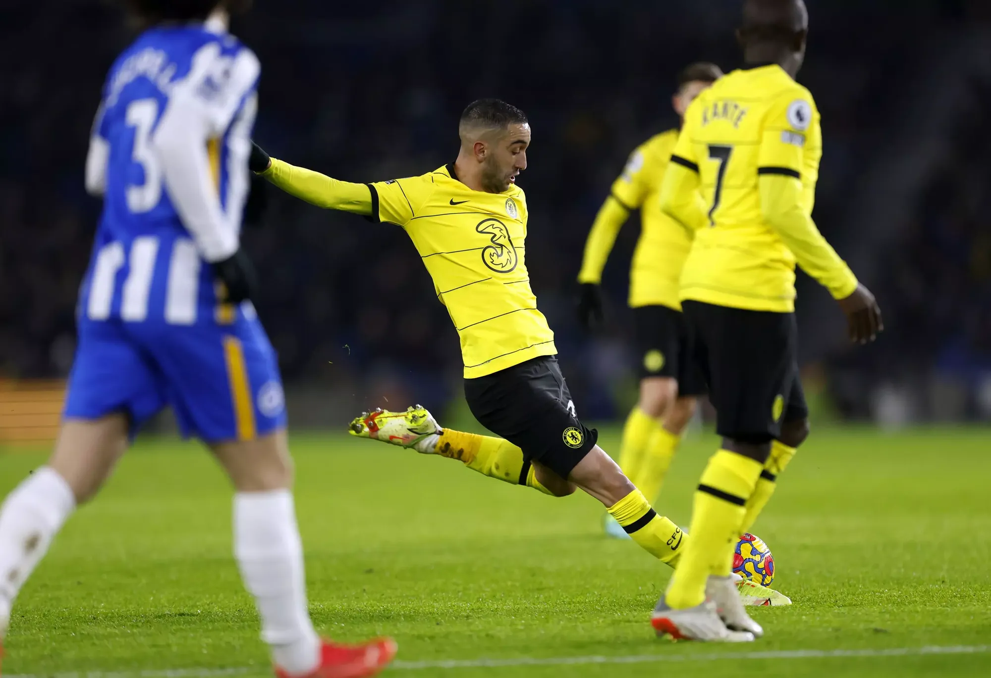 A trademark left-foot strike from Chelsea winger Hakim Ziyech