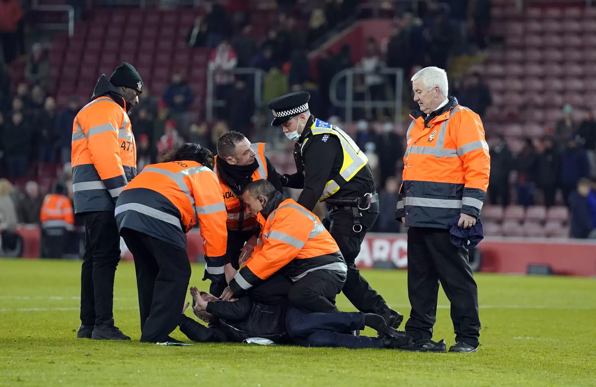 Manchester City fans showed their frustrations and invaded the pitch at the final whistle