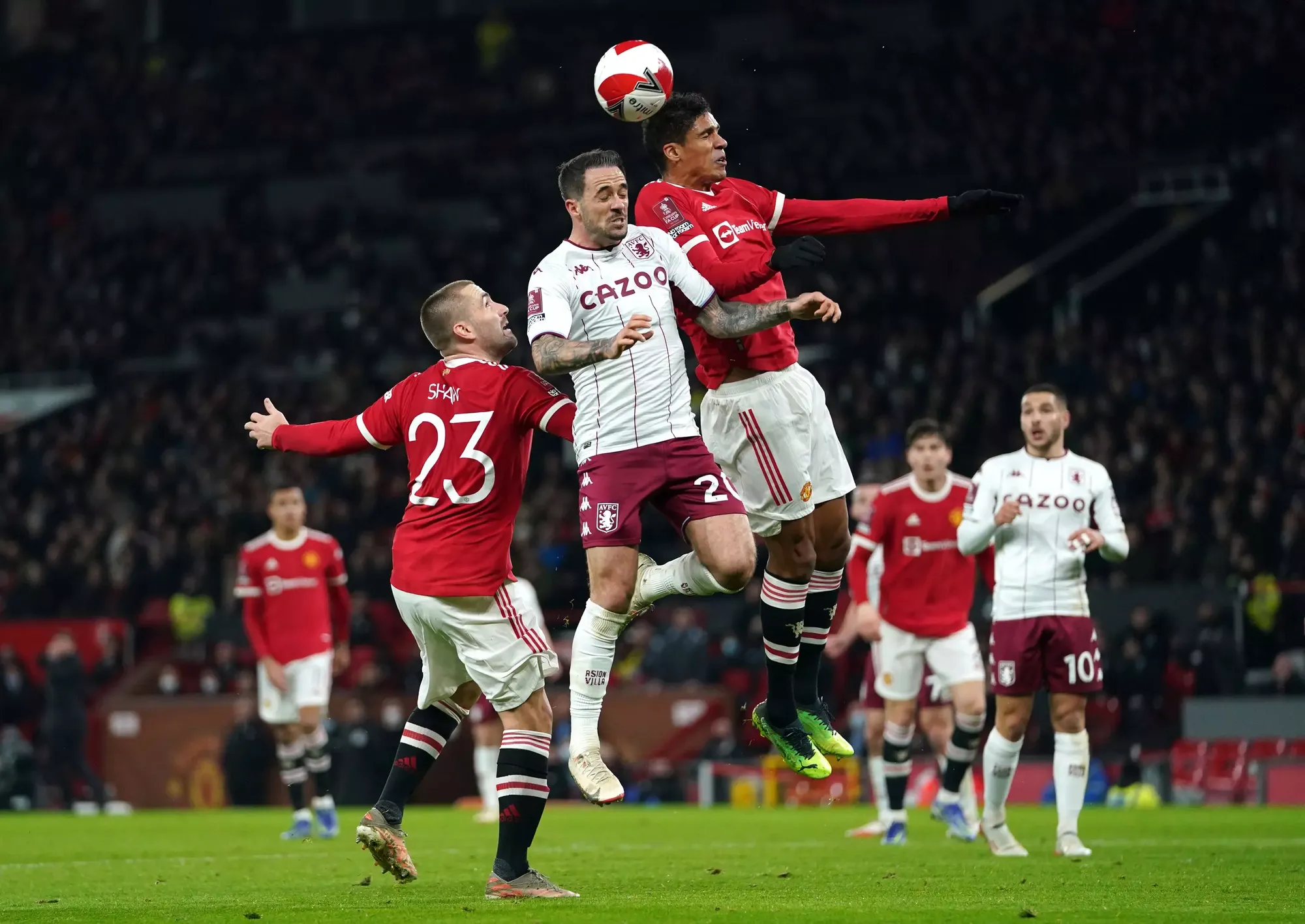 Raphael Varane enjoyed the battle against Aston Villa at Old Trafford