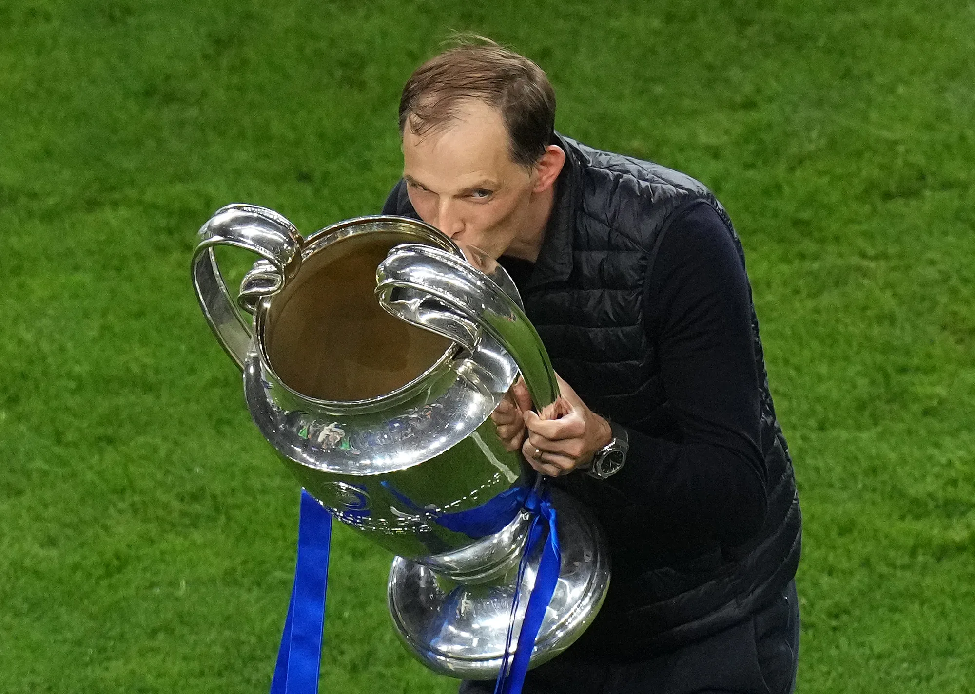 Thomas Tuchel lifts the European Cup for Chelsea