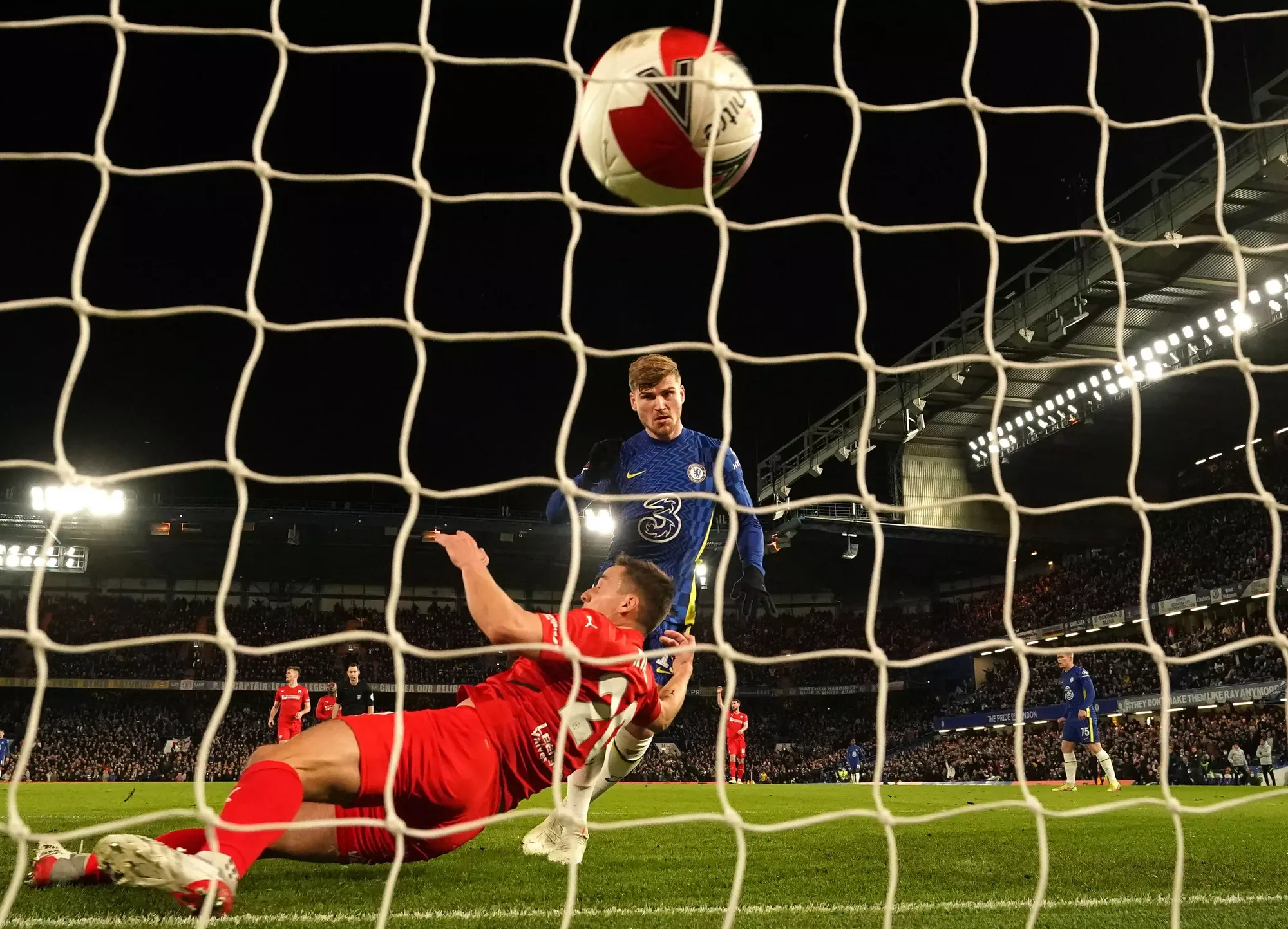 Timo Werner scores the opening goal in the FA Cup ties against Chesterfield