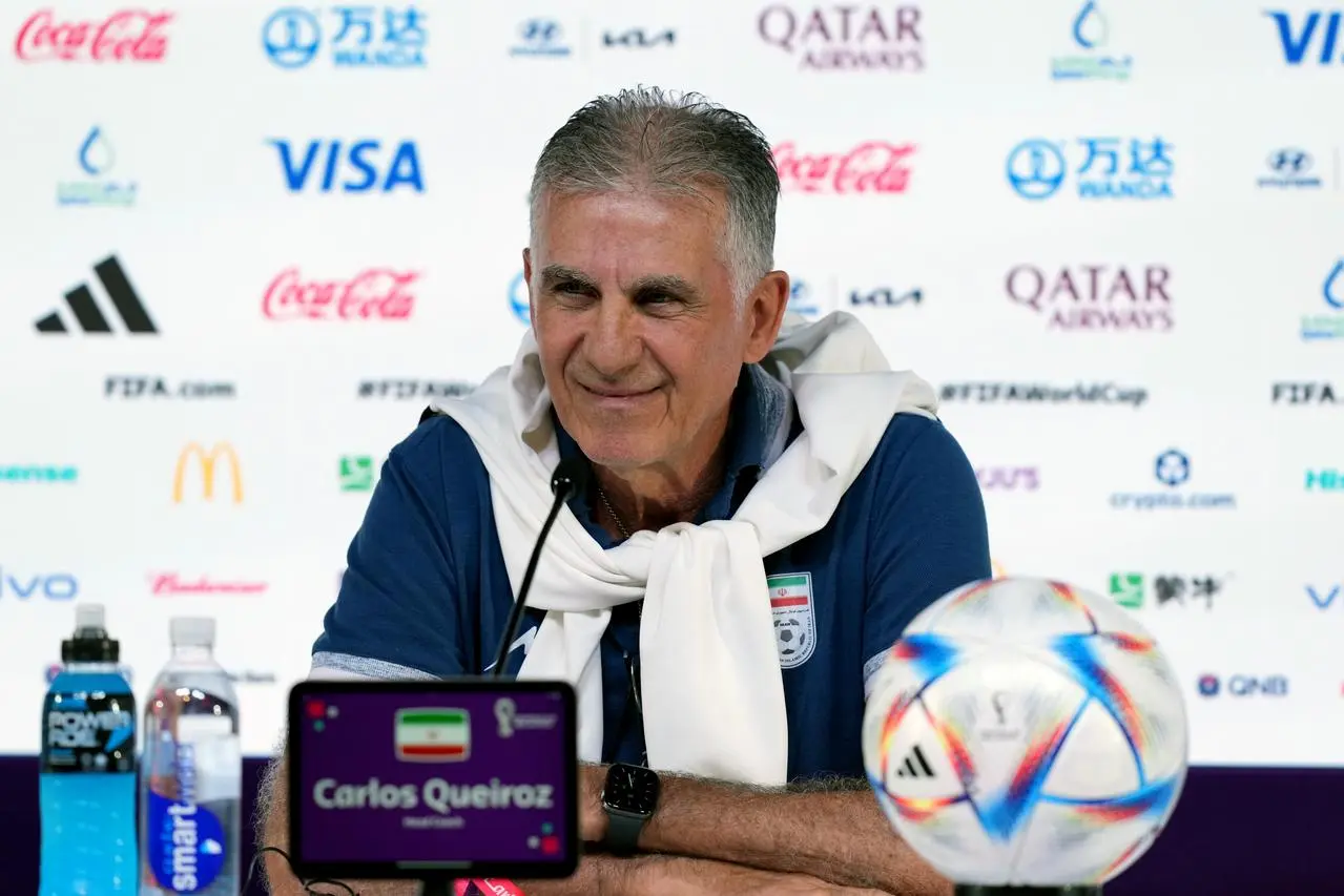 Iran head coach Carlos Queiroz during a press conference 