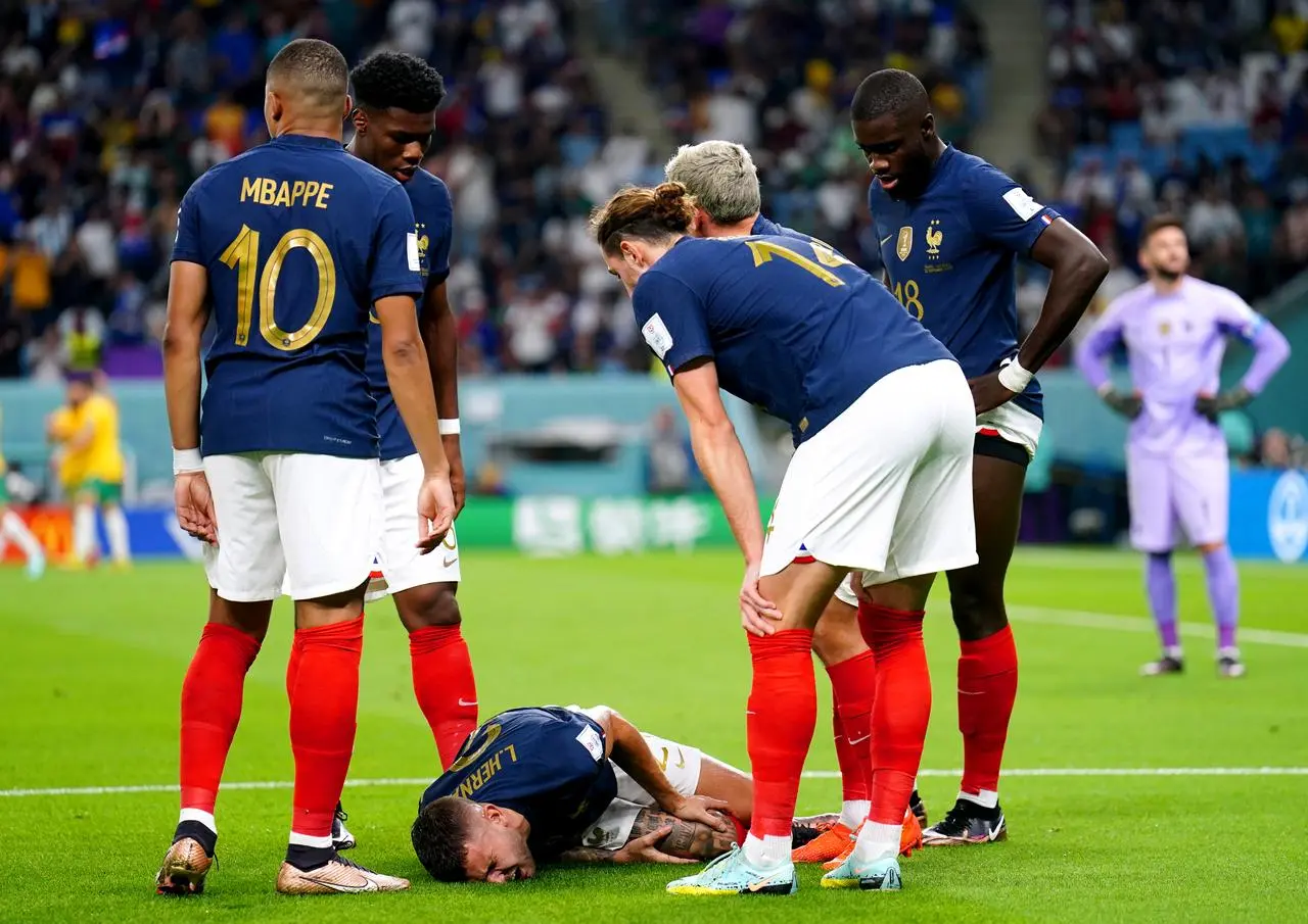 France defender Lucas Hernandez suffered a tournament-ending injury against Australia