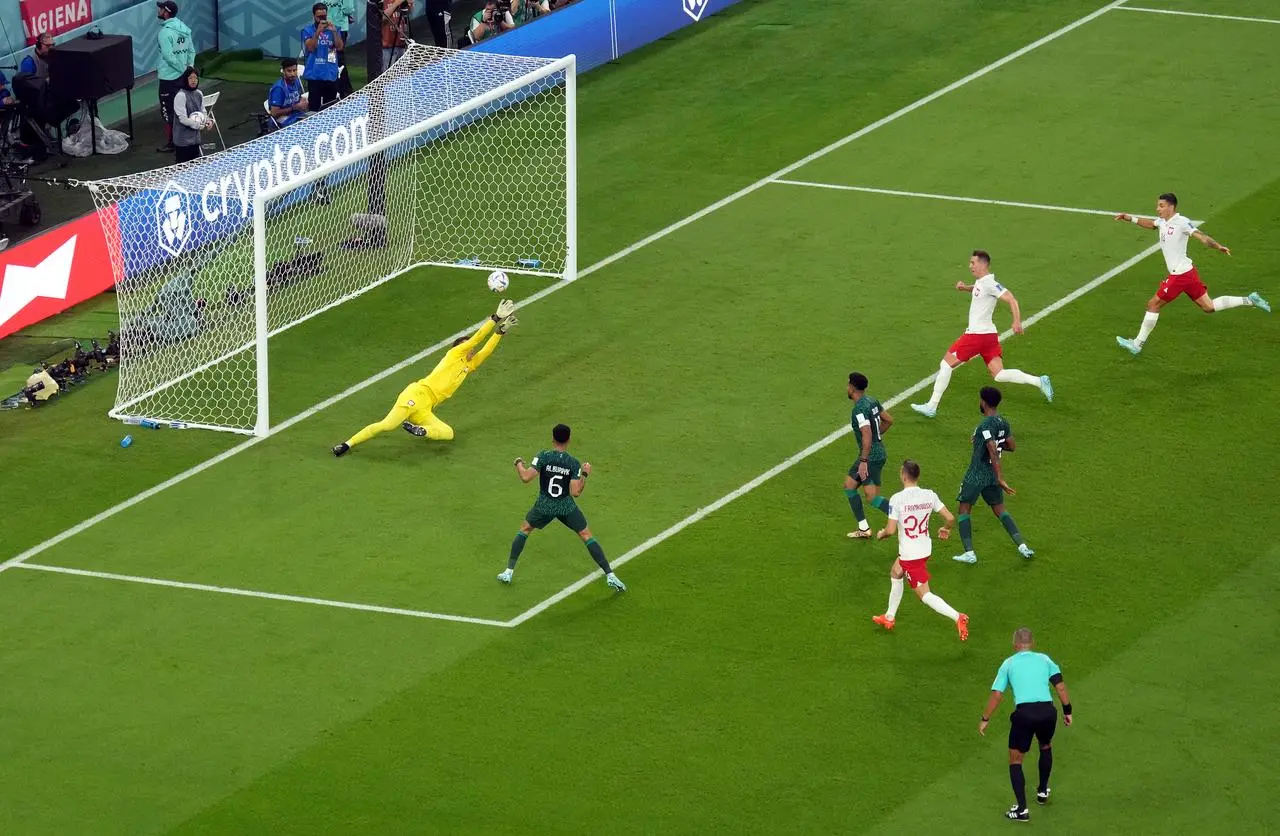 Szczesny saves Mohammed Al Burayk's rebound effort