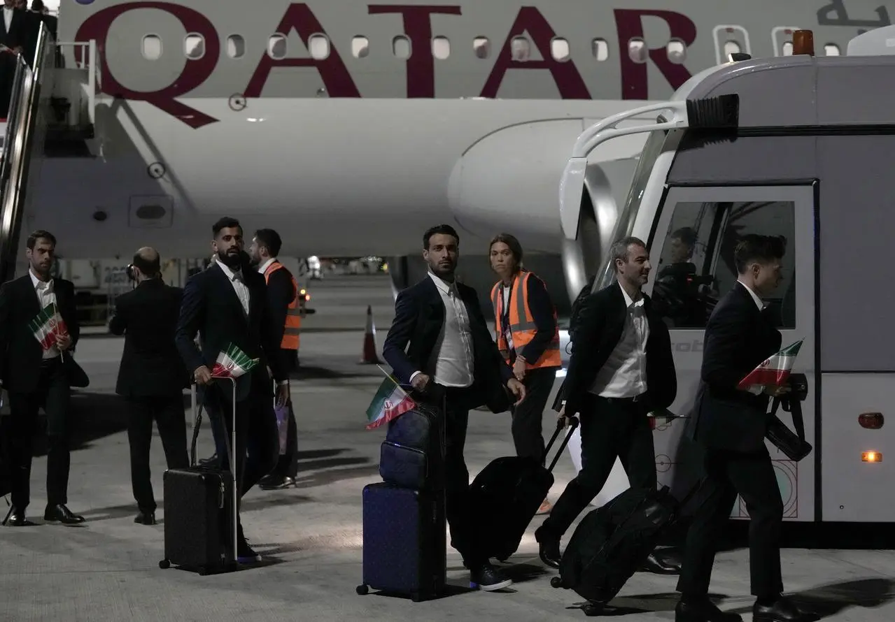 Iran players arriving in Doha