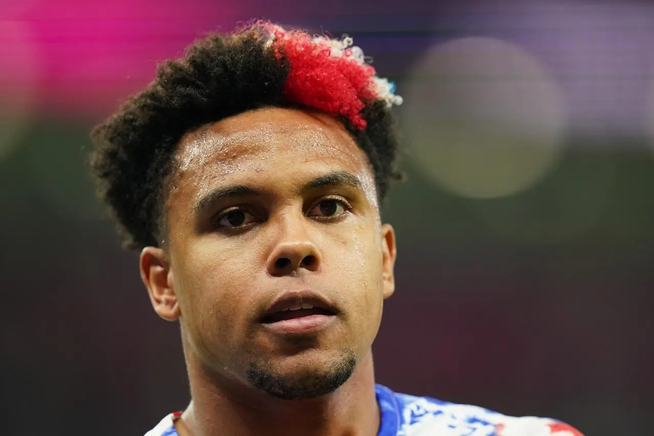 USA’s Weston Mckennie warms up ahead of the FIFA World Cup Group B match at the Ahmad Bin Ali Stadium, Al-Rayyan