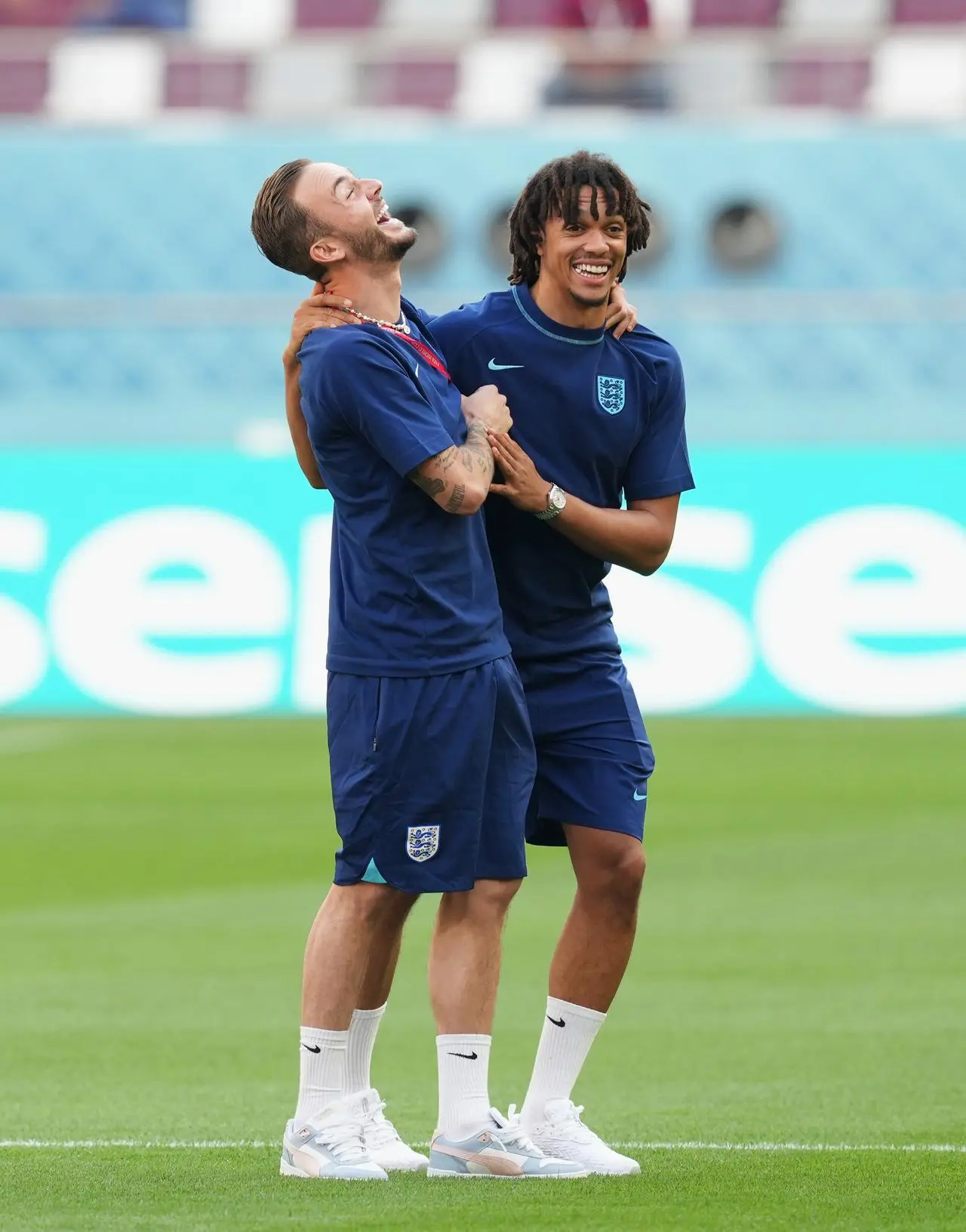 England’s James Maddison (left) and Trent Alexander-Arnold ahead of their World Cup opener