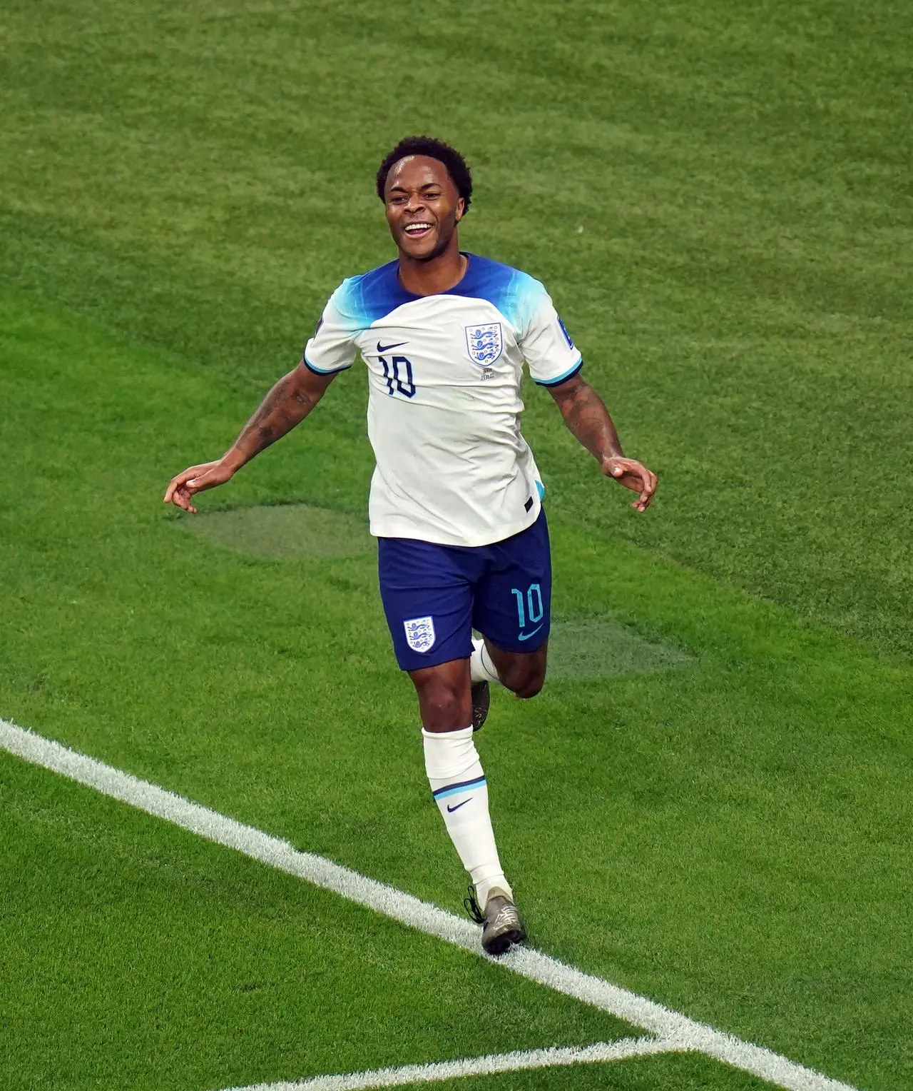 Raheem Sterling scores for England