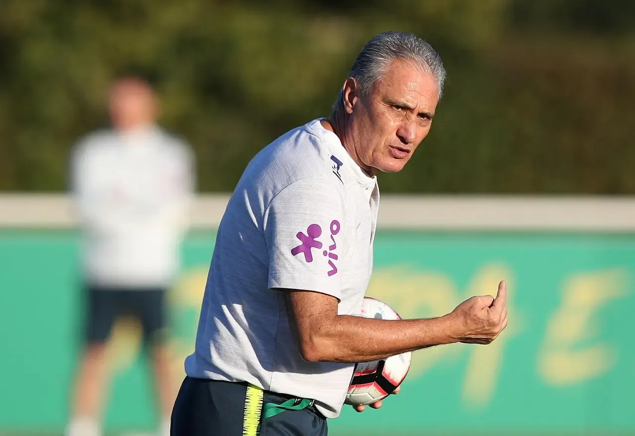 Brazil manager Tite during a training session