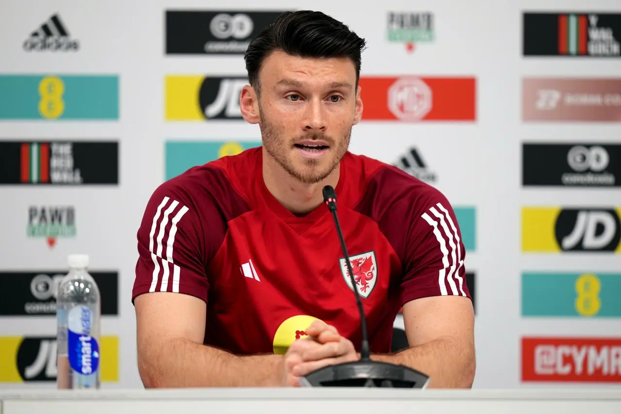 Wales’ Kieffer Moore during a press conference