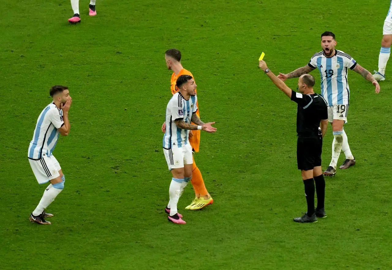 Referee Antonio Mateu Lahoz issues another booking