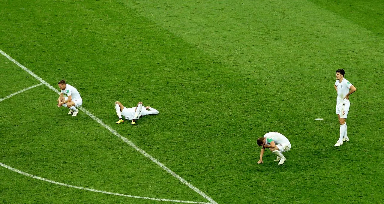 England players dejected at the 2018 World Cup