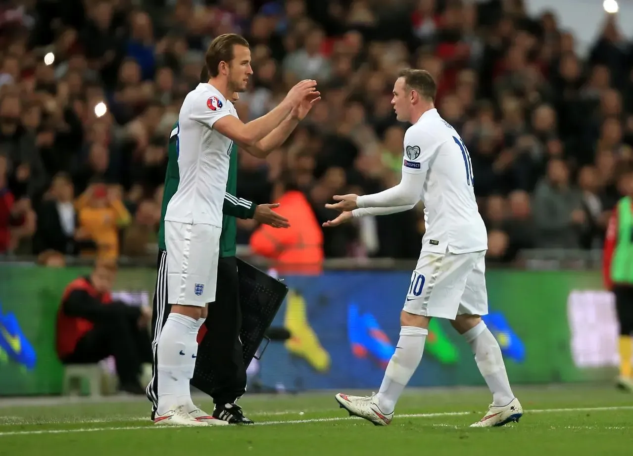 Harry Kane (left) is handed his senior England debut as a replacement for Wayne Rooney (right) in a Euro 2016 qualifier against Lithuania at Wembley