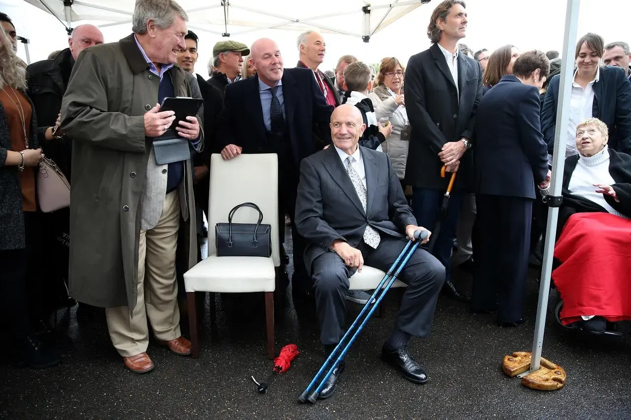 Ex Fulham player George Cohen during an unveiling of a statue of him
