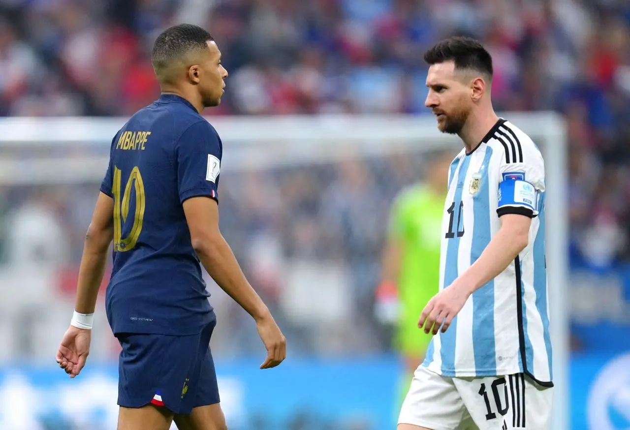 With Kylian Mbappe, left, and Messi taking centre stage