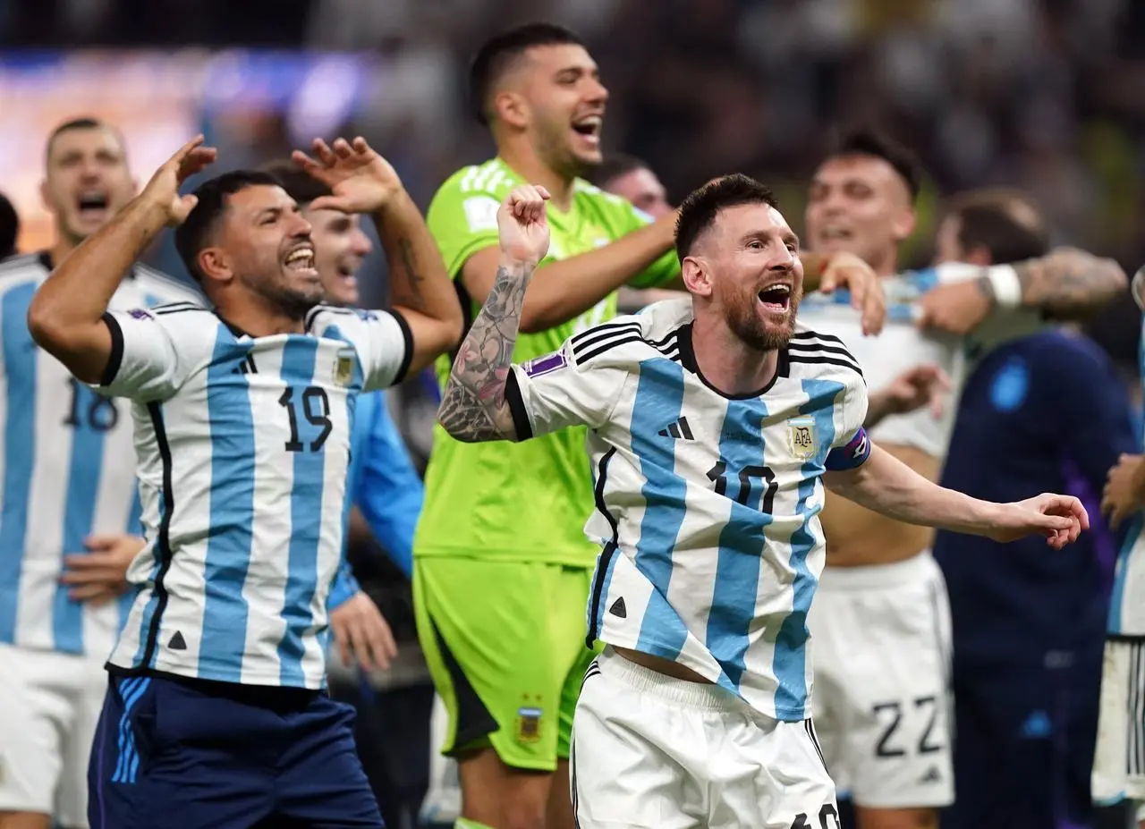 Messi and his team-mates celebrated with the fans