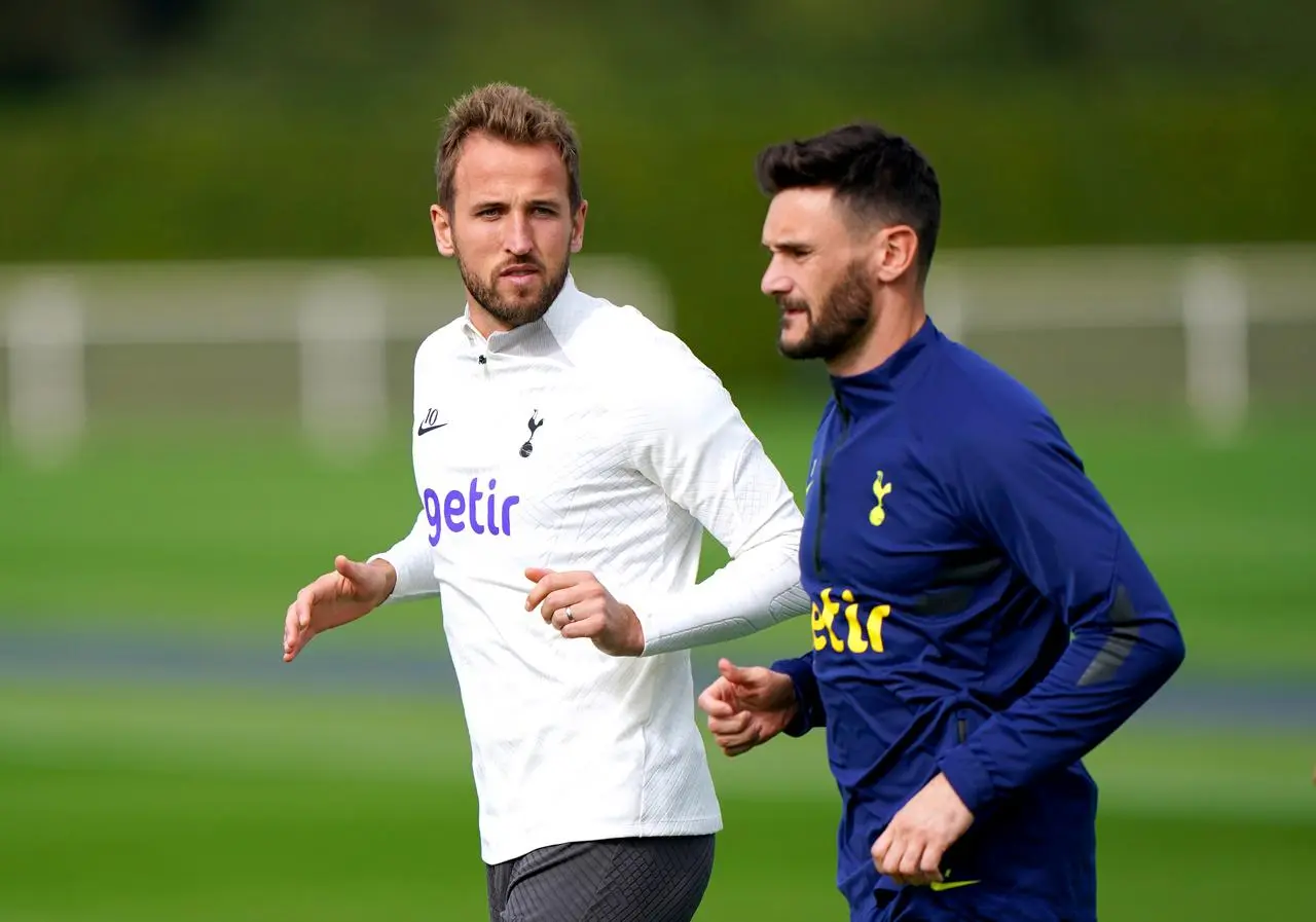 Harry Kane, left, and Hugo Lloris will go head to head on Saturday 