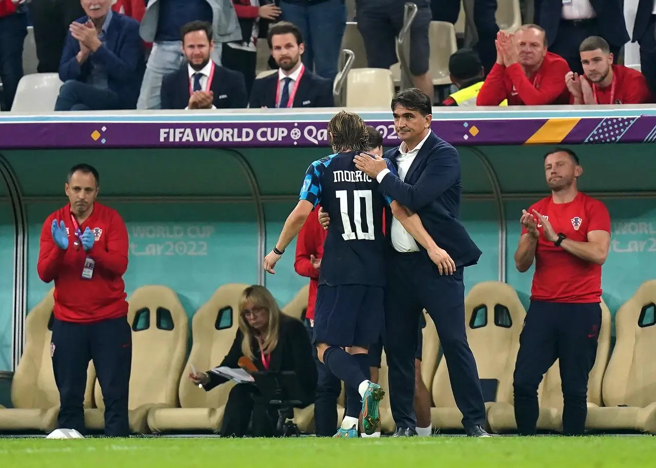 Zlatko Dalic, right, and Luka Modric